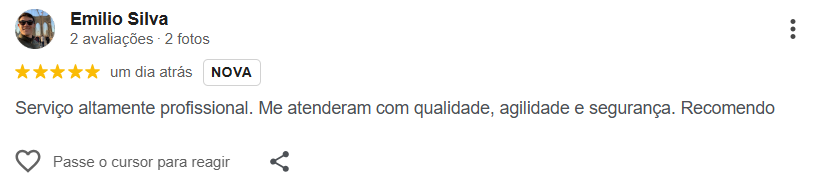 Avaliação de cinco estrelas de Emilio Silva para a F.Santos